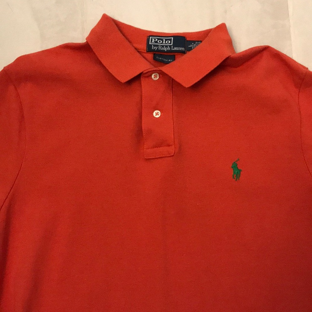 Orange short sleeve polo